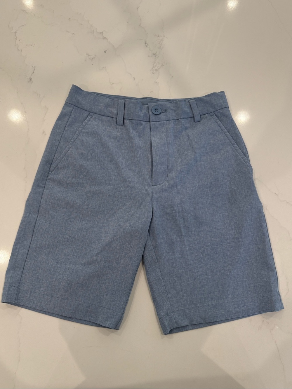 Vineyard Vines Boys Light Blue Flat-Front Chino Shorts